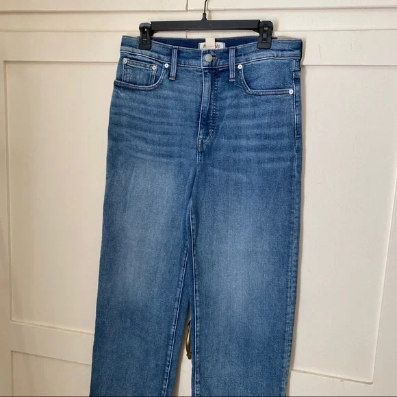NWT Madewell Slim Wide-Leg Crop High Rise Jeans in Reggie Wash Size 29 - Picture 3 of 10